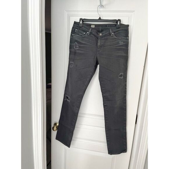 AG Adriano Goldschmied Premiere Skinny Straight Distressed Pocket Jeans - Picture 6 of 13